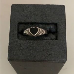 Silver black heart 🖤 ring